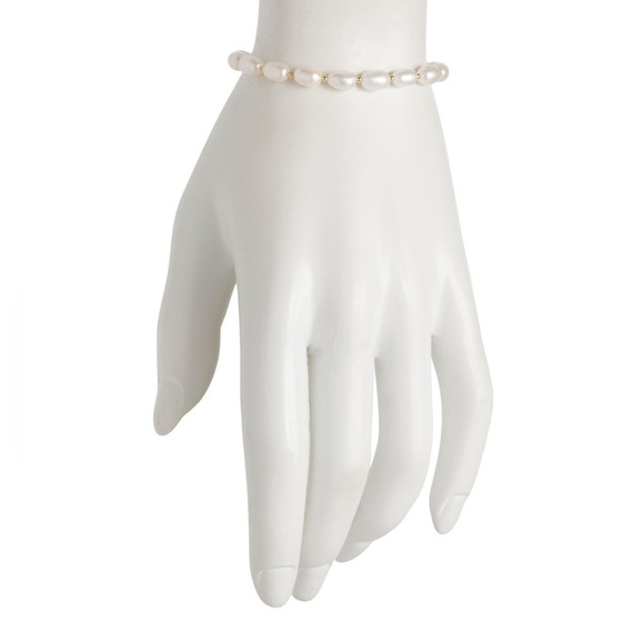 Gorjana New 18k Gold Plated Phoebe Freshwater Pearls Bracelet - Picture 2 of 6